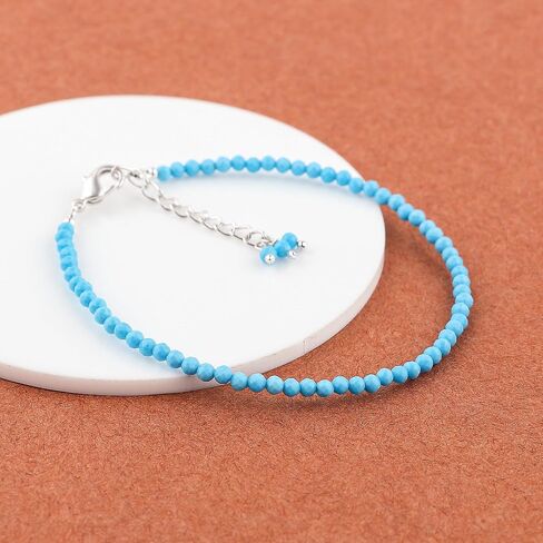 TGH Natural Multi Moonstone Beads Bracelet Micro Faceted Gemstones Jewelry For Her, June Birthstone Energy Healing Crystals, Silver Plated Chain 8 inch in Saudi Arabia