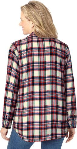 Woman Within Plus Size Classic Flannel Shirt in Saudi Arabia