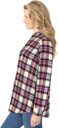Woman Within Plus Size Classic Flannel Shirt in Saudi Arabia