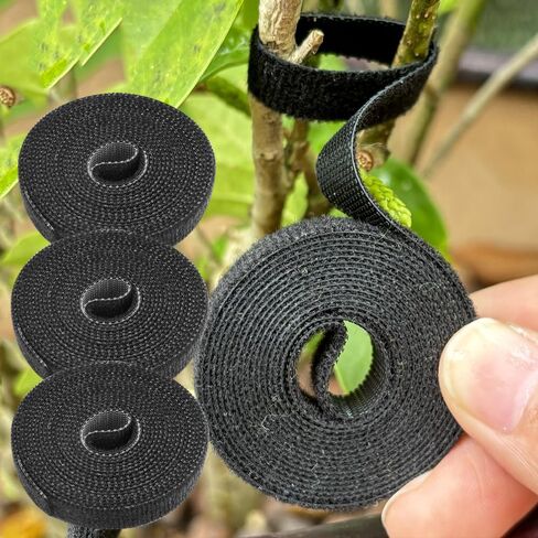 3Rolls 200CM/Roll Nylon Plant Ties Resealable Cable Twine Self Adhesive Plant Fastener Tape for Support Garden Supplies,Green in Saudi Arabia