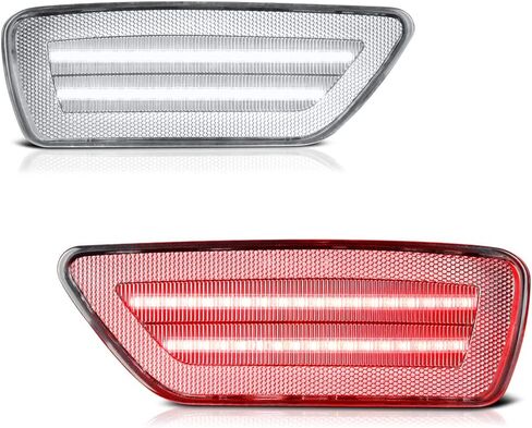 VIPMOTOZ [3 FUNCTION Brake+Reverse+Daytime Running Lights Reflector Compatible With 2011-2021 Grand Cherokee Compatible with Dodge Journey 11-17 Compass Chrome Housing Clear Lens Pair Set in Saudi Arabia