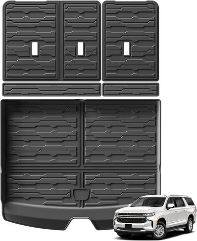 SMABEE Trunk Mat & Backrest Mats for Chevrolet Chevy Suburban 2025 2024 2023 2022 2021 (Not fit GMC Yukon XL) Accessories TPE All Weather Rear Trunk Liner Cargo Mat Back Seat Covers Protective Pad in Saudi Arabia