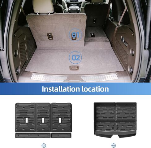 SMABEE Trunk Mat & Backrest Mats for Chevrolet Chevy Suburban 2025 2024 2023 2022 2021 (Not fit GMC Yukon XL) Accessories TPE All Weather Rear Trunk Liner Cargo Mat Back Seat Covers Protective Pad in Saudi Arabia