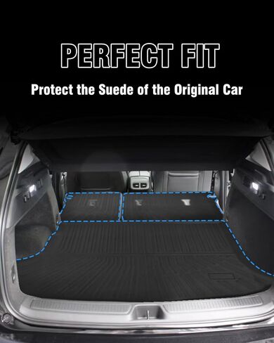 Cargo Liner Compatible with 2020-2025 Cadillac XT6 Trunk Mat Cargo Mat Back Seat Cover Protector (Backrest Mats+Trunk Mat) in Saudi Arabia
