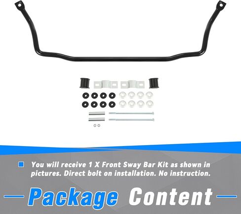 KUAFU 1-1/8" Front Sway Bar Kit Compatible with 1964-1977 Chevy Chevrolet Chevelle Malibu El Camino GM A-Body Pontiac GTO Buick Skylark Steel Powder Coated Black in Saudi Arabia
