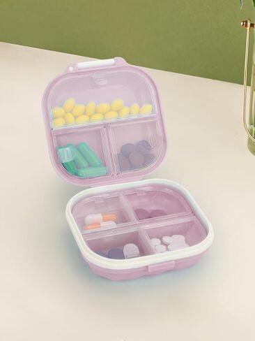 Travel Pill Organizer - Portable Weekly Pill Case with 7 Compartments for Vitamins & Medications - Compact AM/PM Pill Box (Leak-Proof, BPA-Free) - Pink in Saudi Arabia