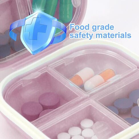 Travel Pill Organizer - Portable Weekly Pill Case with 7 Compartments for Vitamins & Medications - Compact AM/PM Pill Box (Leak-Proof, BPA-Free) - Pink in Saudi Arabia