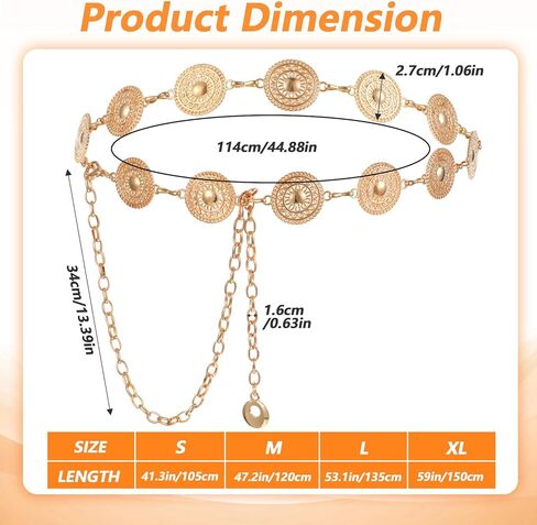 Gold Belt Chains for Women, Adjustable Boho Waist Chain Belt, Metal Hollow Western Cowgirl Country Belts for Dress Jeans Country Concert Outfit in Saudi Arabia