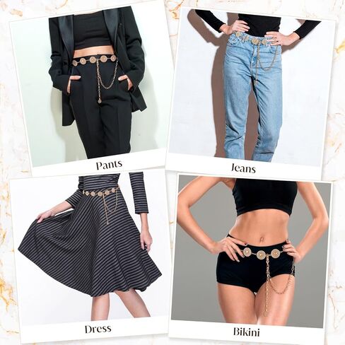 Gold Belt Chains for Women, Adjustable Boho Waist Chain Belt, Metal Hollow Western Cowgirl Country Belts for Dress Jeans Country Concert Outfit in Saudi Arabia