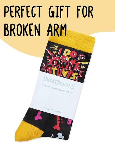 InnoBeta Broken Arm Gifts, Gifts on Birthday and Christmas, One Size Crew Socks in Saudi Arabia