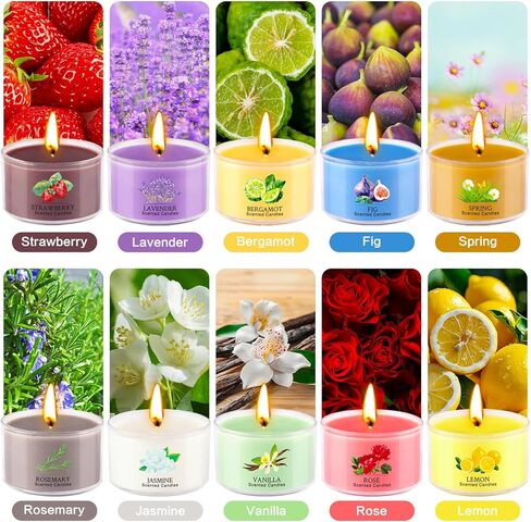 Aromatherapy Scented Candles 20 Pack - Small Candle Gift Set for Women with 10 Scents, 1.6oz Long-Lasting Soy Wax Candles for Relaxation, Yoga, Bath, Christmas Birthday Gifts, Home Decor in Saudi Arabia