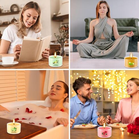 Aromatherapy Scented Candles 20 Pack - Small Candle Gift Set for Women with 10 Scents, 1.6oz Long-Lasting Soy Wax Candles for Relaxation, Yoga, Bath, Christmas Birthday Gifts, Home Decor in Saudi Arabia