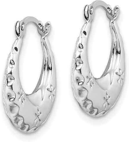 Gold Hoop Earrings 14K Yellow White Gold Diamond Cut Hollow Hoop Earrings Perfect Oval Jewelry Gift for Women in Saudi Arabia