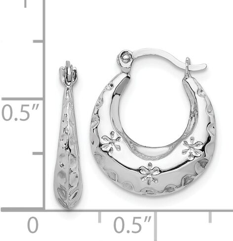 Gold Hoop Earrings 14K Yellow White Gold Diamond Cut Hollow Hoop Earrings Perfect Oval Jewelry Gift for Women in Saudi Arabia
