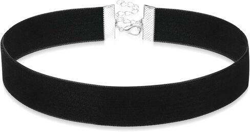 Yolev Black Velvet Choker Necklace for Women Classic Adjustable Gothic Choker Thick Ribbon Choker Gothic Jewelry Gifts for Halloween Birthday Party Cosplay Accessories (Wide 2cm) in Saudi Arabia