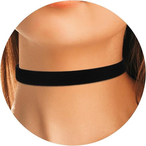 Yolev Black Velvet Choker Necklace for Women Classic Adjustable Gothic Choker Thick Ribbon Choker Gothic Jewelry Gifts for Halloween Birthday Party Cosplay Accessories (Wide 2cm) in Saudi Arabia