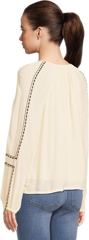 بلوزة راجلان منسوجة بأكمام طويلة للسيدات مع تطريز in Kuwait