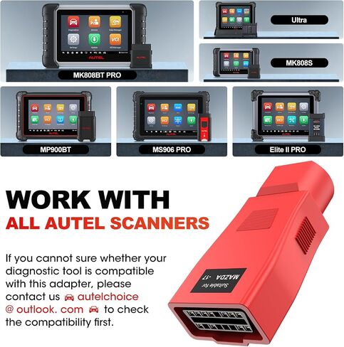 Autel Original Mazda 17 Pin Adapter, 17 Pin Male OBD1 to 16 Pin Female OBD2 Connector for Mazda Without OBDII Port, OE-Compliant Connector Work Scanner MK808S, MK900, Elite II PRO Ultra etc in Saudi Arabia