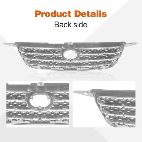 Perfit Liner Front Grille Grill صب الكروم مع إدراج رمادي متوافق مع 2005-2008 Toyota Corolla TO1200278 5310002090 in Saudi Arabia