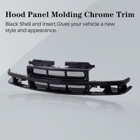 CarPartsDepot Front Grille Grill With Black Center Bar Compatible With Chevrolet Chevy 1998-2004 S10 & 1998-2005 Blazer With Black Insert in Saudi Arabia