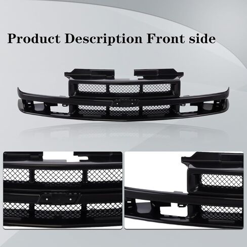 CarPartsDepot Front Grille Grill With Black Center Bar Compatible With Chevrolet Chevy 1998-2004 S10 & 1998-2005 Blazer With Black Insert in Saudi Arabia