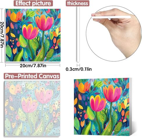 SKRYUIE 9 Pakc Art Boards Set Paint by Numbers Kits for Adults Scenery, Acrylic Mountain Oil Painting pre Drawn Canvas for Painting for Beginner with Brushes for Home Decor 7.87x9.84 inch / 20x25 cm in Kuwait