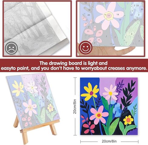 SKRYUIE 9 Pakc Art Boards Set Paint by Numbers Kits for Adults Scenery, Acrylic Mountain Oil Painting pre Drawn Canvas for Painting for Beginner with Brushes for Home Decor 7.87x9.84 inch / 20x25 cm in Kuwait