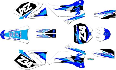 Graphics Kit for Yamaha YZ 450F (2008-2009) VINTAGE Series Yellow 16 Mil - Dirt bike Custom Racing Graphics Decals Stickers Kit, no-plastics in Saudi Arabia