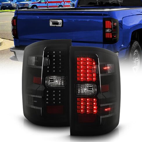 ACANII - For [Non-LED Model Only] 2014-2018 Chevy Silverado 1500 2500 3500 Black Smoked LED Tail Lights Lamps Left+Right in Saudi Arabia