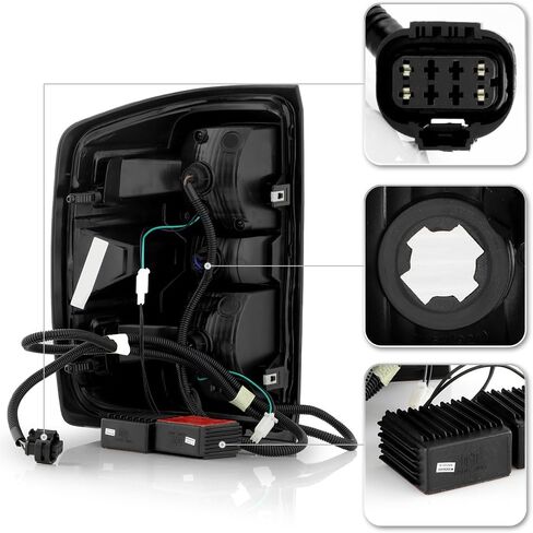ACANII - For [Non-LED Model Only] 2014-2018 Chevy Silverado 1500 2500 3500 Black Smoked LED Tail Lights Lamps Left+Right in Saudi Arabia