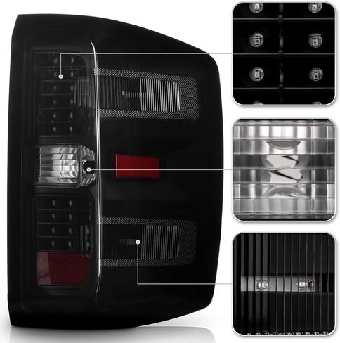 ACANII - For [Non-LED Model Only] 2014-2018 Chevy Silverado 1500 2500 3500 Black Smoked LED Tail Lights Lamps Left+Right in Saudi Arabia