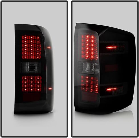 ACANII - For [Non-LED Model Only] 2014-2018 Chevy Silverado 1500 2500 3500 Black Smoked LED Tail Lights Lamps Left+Right in Saudi Arabia