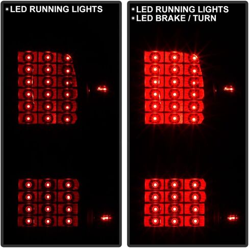 ACANII - For [Non-LED Model Only] 2014-2018 Chevy Silverado 1500 2500 3500 Black Smoked LED Tail Lights Lamps Left+Right in Saudi Arabia