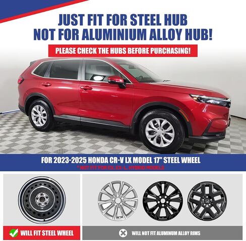 Winjet 18 inch Alloy Wheel Wheel Skins for 2023 2024 2025 Honda CR-V EX/EX-L Model Wheel Rim Covers,Snap On Installation(18 Inch Set of 4,Black Lacquer) in Saudi Arabia