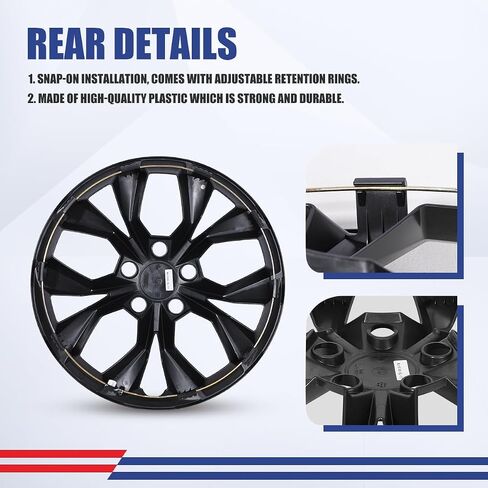 Winjet 18 inch Alloy Wheel Wheel Skins for 2023 2024 2025 Honda CR-V EX/EX-L Model Wheel Rim Covers,Snap On Installation(18 Inch Set of 4,Black Lacquer) in Saudi Arabia