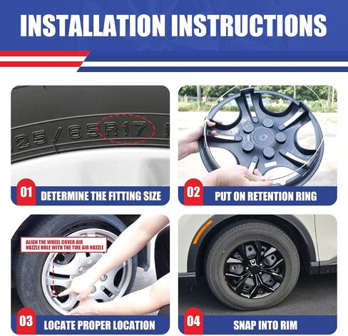 Winjet 18 inch Alloy Wheel Wheel Skins for 2023 2024 2025 Honda CR-V EX/EX-L Model Wheel Rim Covers,Snap On Installation(18 Inch Set of 4,Black Lacquer) in Saudi Arabia