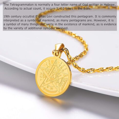 PROSTEEL الخماسي الخماسي قلادة للرجال النساء، الفولاذ المقاوم للصدأ Tetragrammaton تميمة المجوهرات الشيطانية، Wiccan 5 نقطة نجمة الشيطان قلادة قلادة in Saudi Arabia