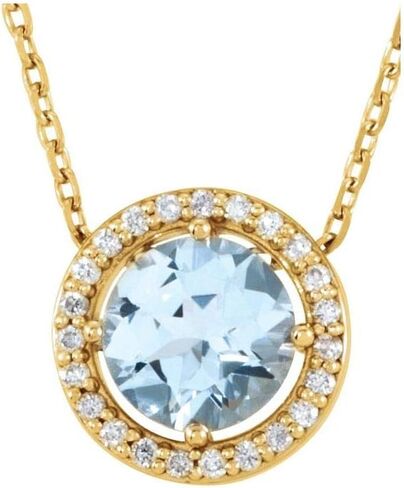 Solitaire Diamond Charm Pendant Chain Necklace 16" in Saudi Arabia