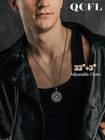 Zodiac Necklace for Men - 925 Sterling Silver/14K Gold/Black Horoscope Constellation Pendant Medal, Birthday Gifts Jewelry for Him (12 Zodiac Signs) in Kuwait
