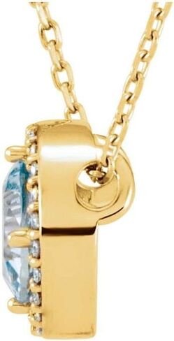 Solitaire Diamond Charm Pendant Chain Necklace 16" in Saudi Arabia