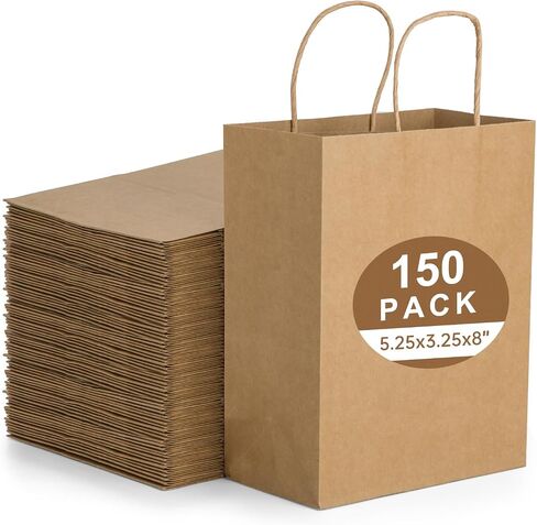 100pcs Brown Kraft Paper Bags with Handles Mixed Size Gift Bags Bulk,Craft Grocery Shopping Retail Birthday Party Favors Wedding Sacks Restaurant Takeout, Business in Saudi Arabia