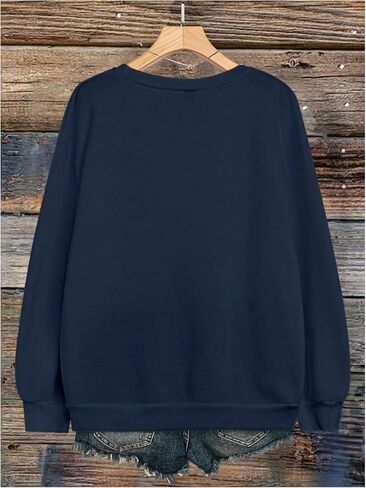 سويت شيرت SweatyRocks نسائي مقاس كبير كبير الحجم كاجوال برسومات العلم وأكمام طويلة من الصوف in Saudi Arabia