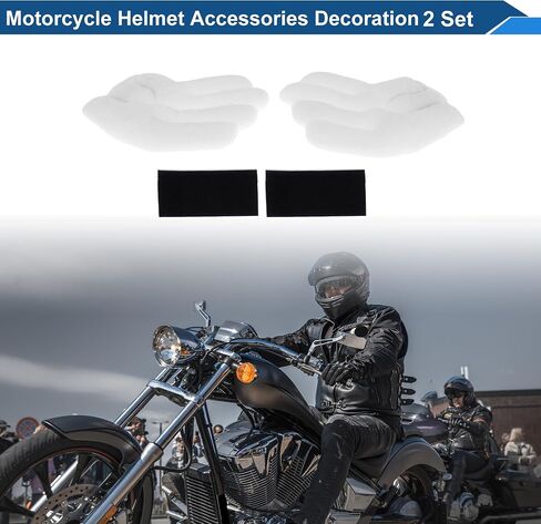 Motorcycle Helmet Accessories Decoration Arale Wings for Motorcycle Bicycle Skiing Helmets White Plush Sticker 2 Set in Saudi Arabia