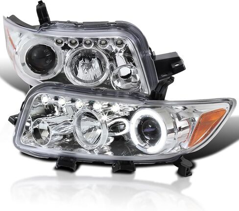 SPEC-D TUNING Angel eye + LED Projector Headlights Compatible with 2008-2010 Scion xB, Left + Right Pair Headlamps Assembly in Saudi Arabia