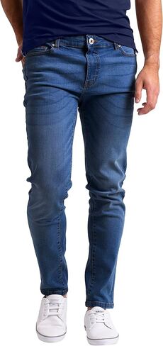 WESTACE Mens Slim-Fit Jeans Stretch Casual Classic 5-Pocket Straight Leg Durable Everyday Essential Flex Denim Jeans 28W-40W in Saudi Arabia