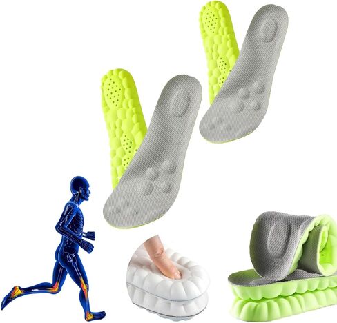 2 Pairs Cloud Insoles for Men, Cloud Soles for Men, Comfort Insole, U-Shape Memory Foam Insoles, Trim to Fit Inserts (2 Pairs- Orange, 8-11.5) in Saudi Arabia