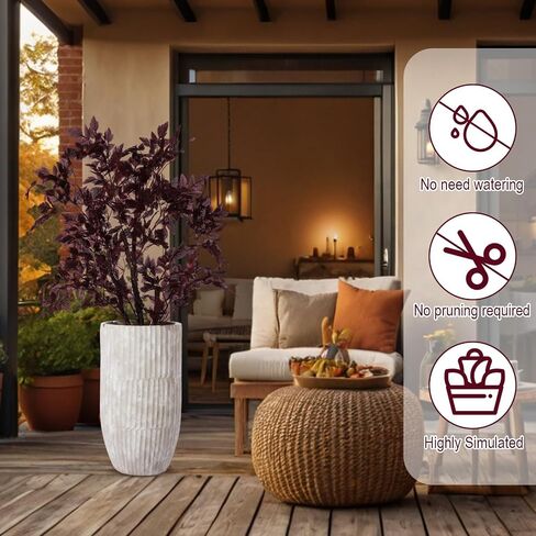 Giegxin 2 Pack 3.2 ft Fall Artificial Cimicifuga Stems with Spike Faux Plum Cimicifuga Plant Autumn Ramosa Leaf Halloween Tree for Fall Thanksgiving, Porch, Fireplace Front Door Outdoor Indoor Decor in Saudi Arabia