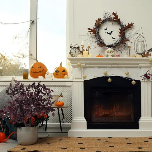Giegxin 2 Pack 3.2 ft Fall Artificial Cimicifuga Stems with Spike Faux Plum Cimicifuga Plant Autumn Ramosa Leaf Halloween Tree for Fall Thanksgiving, Porch, Fireplace Front Door Outdoor Indoor Decor in Saudi Arabia