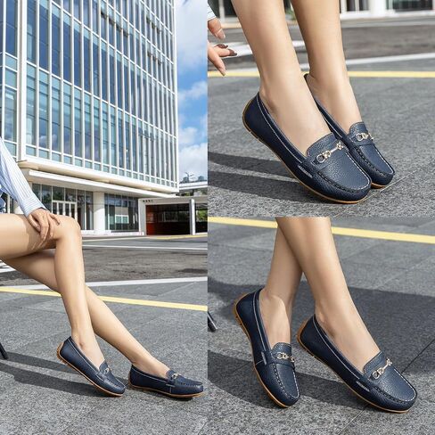 Loafers for Women Comfort Leather Loafers Cute Slip On Business Casual Dress Shoes Lightweight Work Flats Driving Mocs Walking Shoes for Women in Kuwait