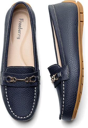 Loafers for Women Comfort Leather Loafers Cute Slip On Business Casual Dress Shoes Lightweight Work Flats Driving Mocs Walking Shoes for Women in Kuwait